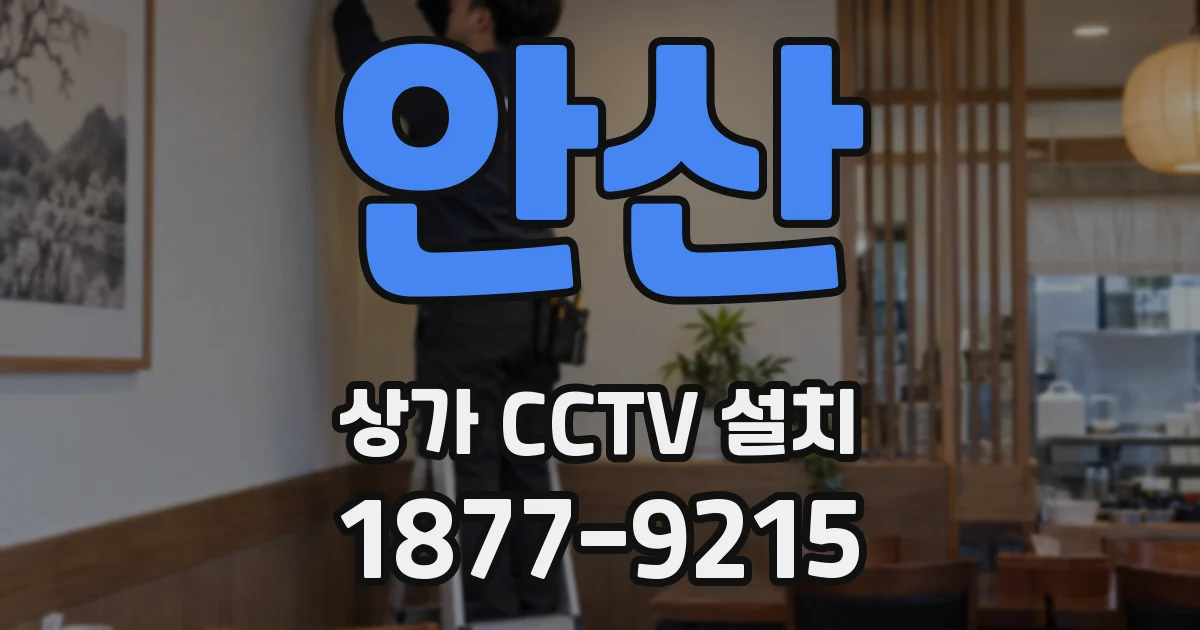 안산 상가 CCTV 설치