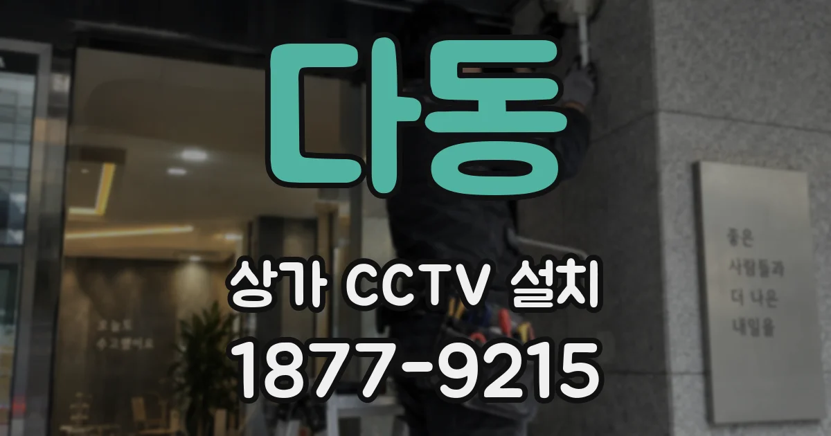 다동 상가 CCTV 설치