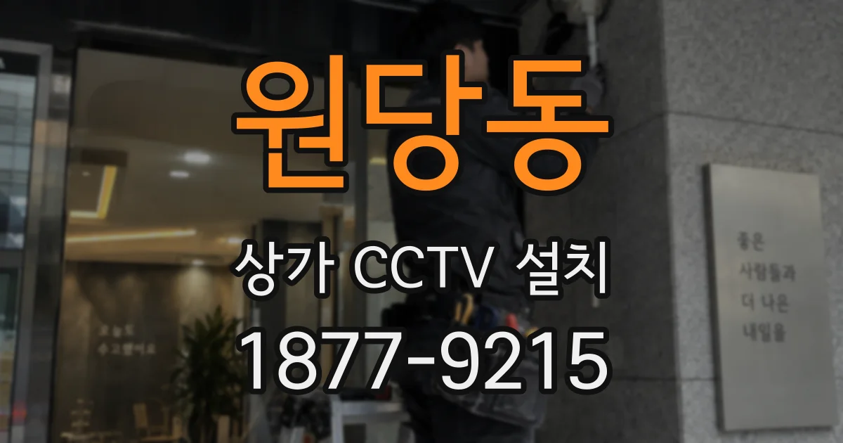 원당동 상가 CCTV 설치