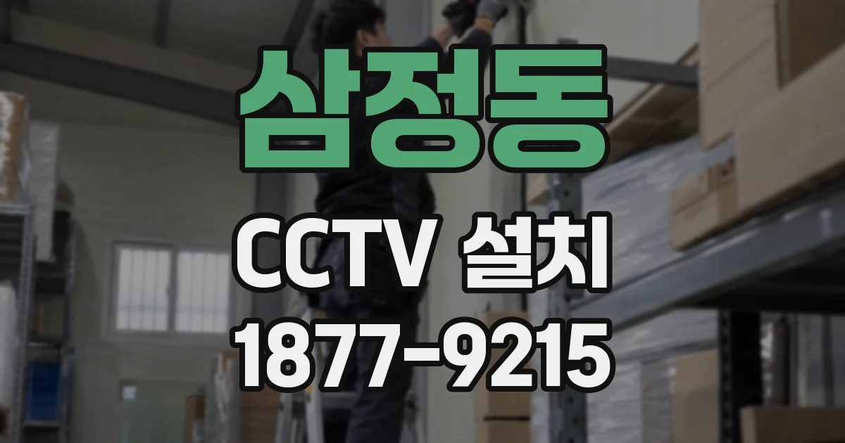 삼정동 CCTV 설치