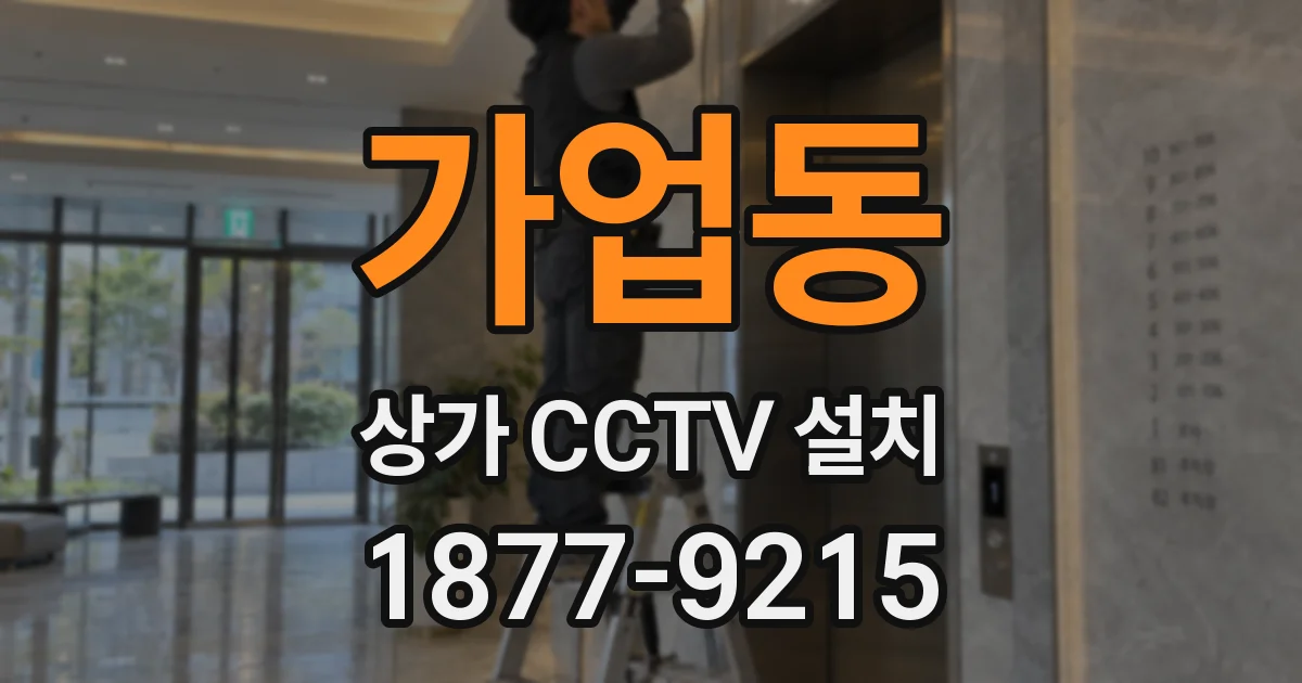가업동 상가 CCTV 설치