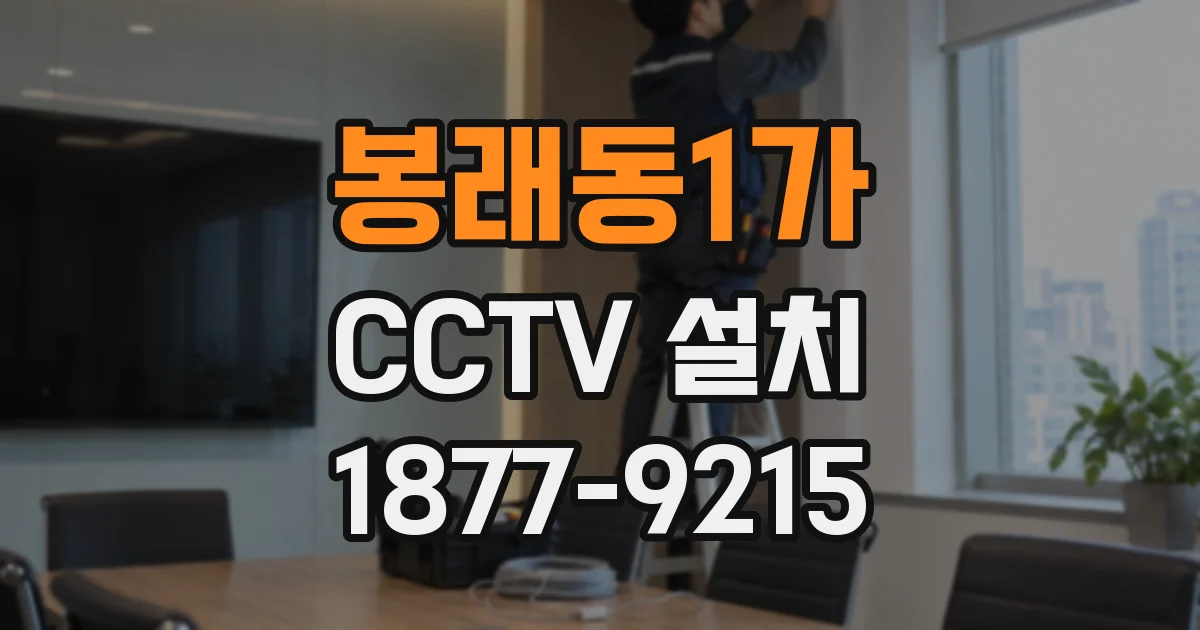 봉래동1가 CCTV 설치