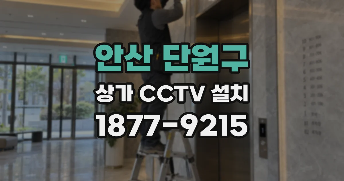 안산 단원구 상가 CCTV 설치