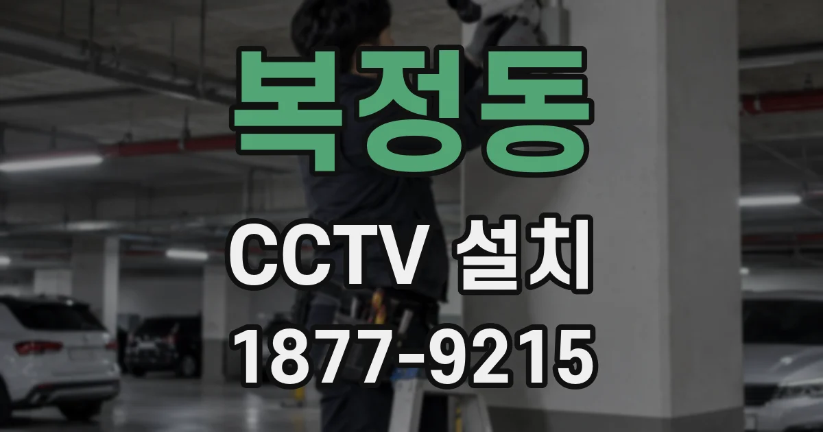 복정동 CCTV 설치