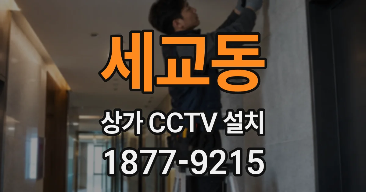 세교동 상가 CCTV 설치