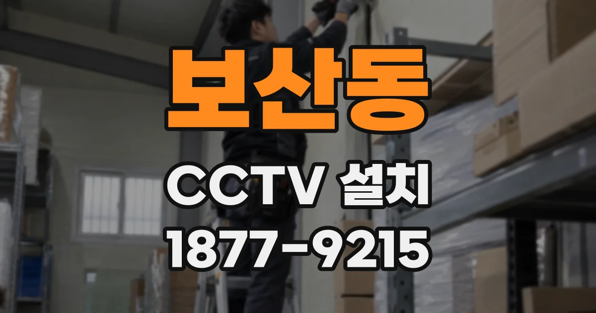 보산동 CCTV 설치