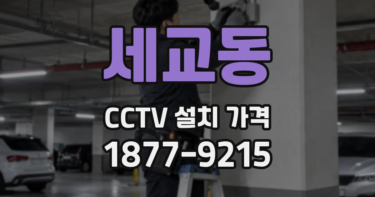 세교동 CCTV 설치 가격