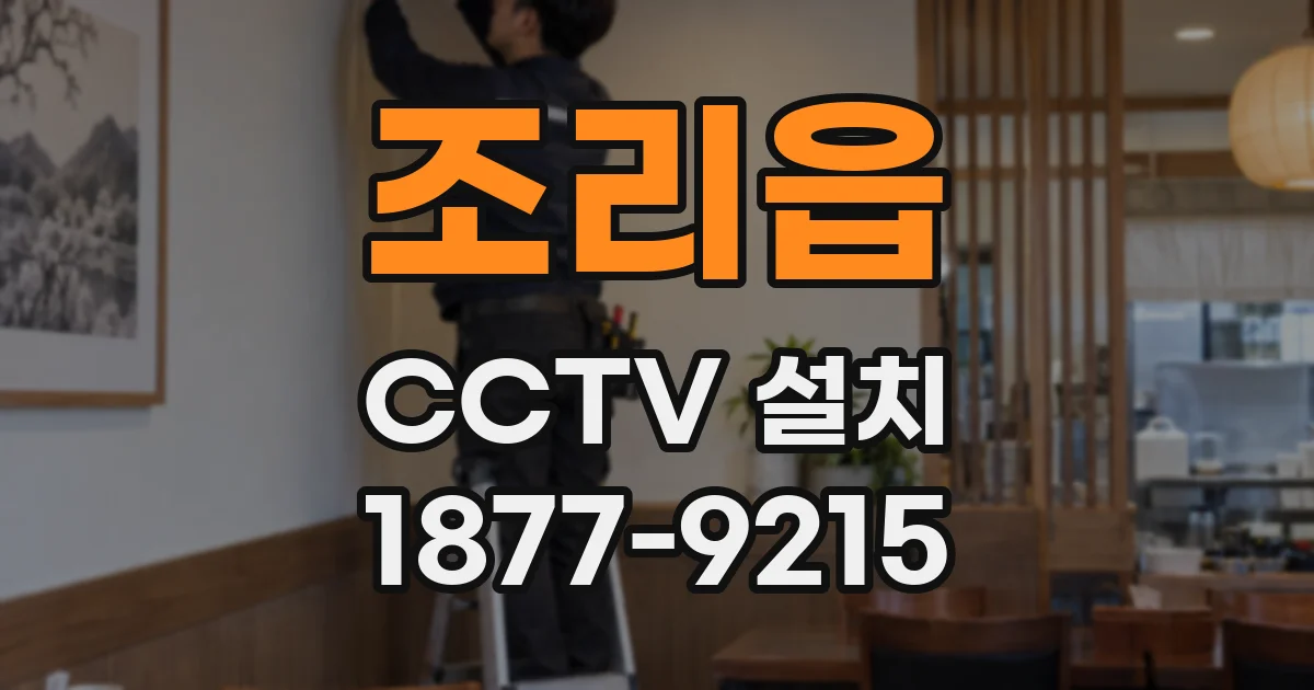 조리읍 CCTV 설치