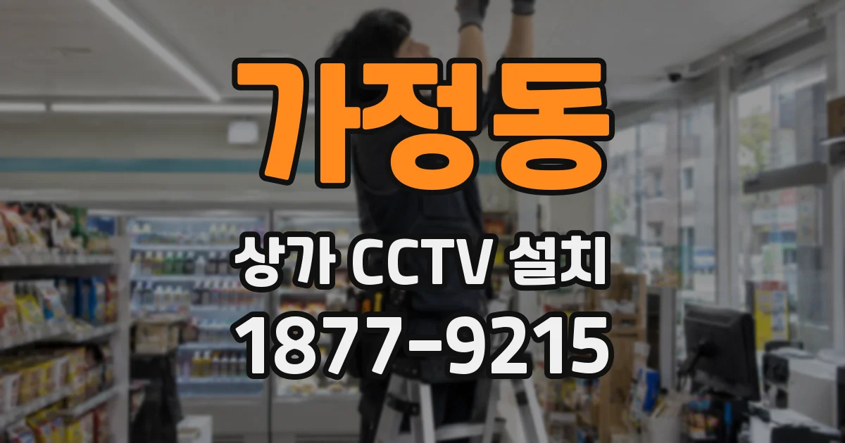 가정동 상가 CCTV 설치