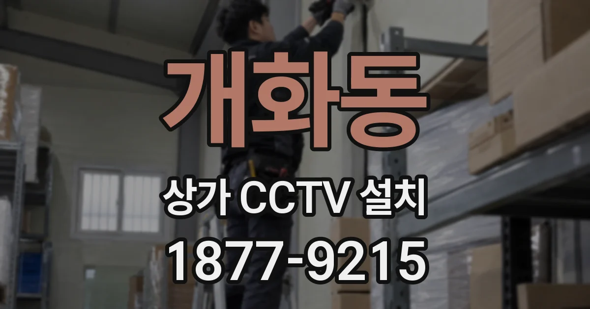개화동 상가 CCTV 설치