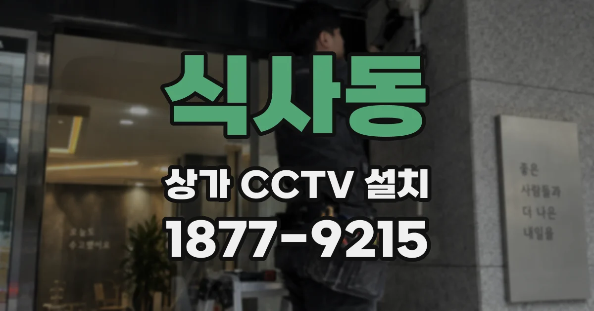 식사동 상가 CCTV 설치