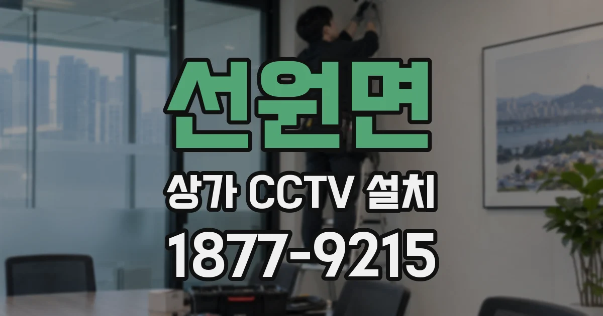 선원면 상가 CCTV 설치