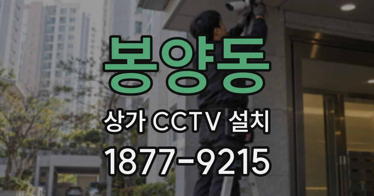 봉양동 상가 CCTV 설치