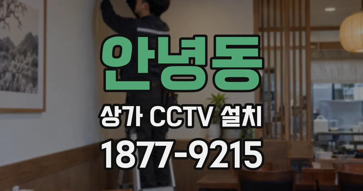 안녕동 상가 CCTV 설치