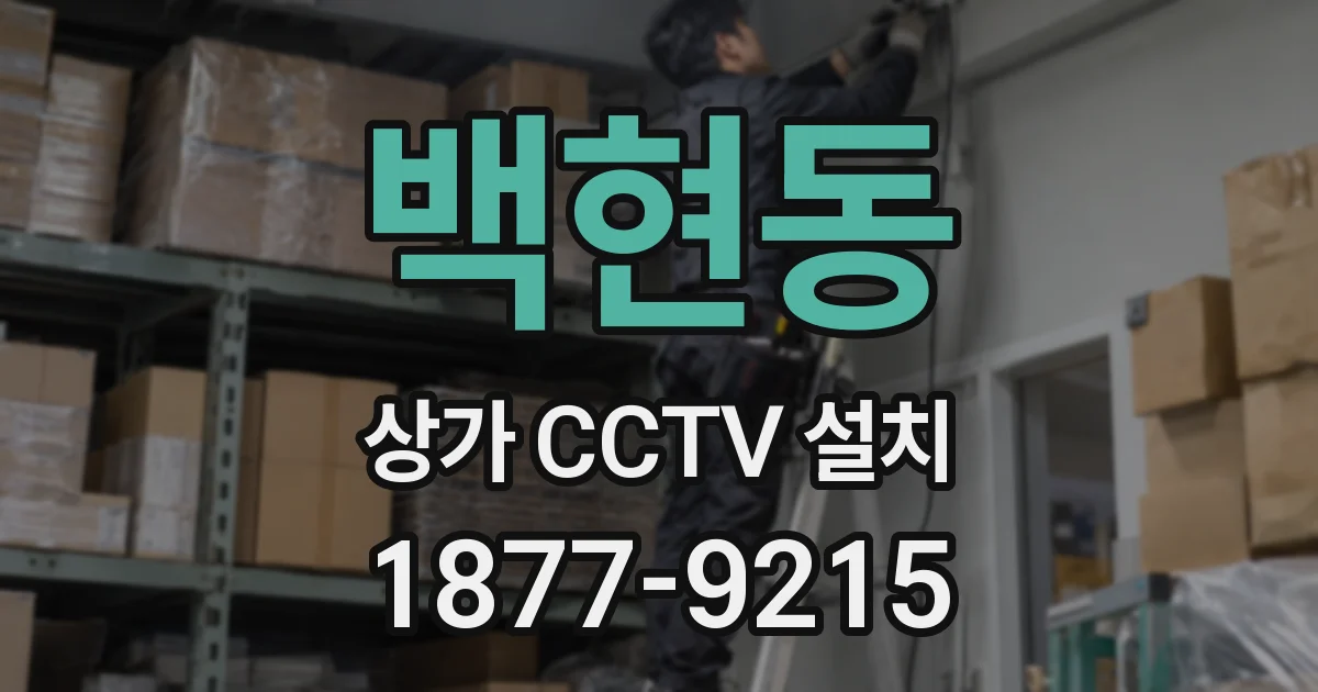 백현동 상가 CCTV 설치