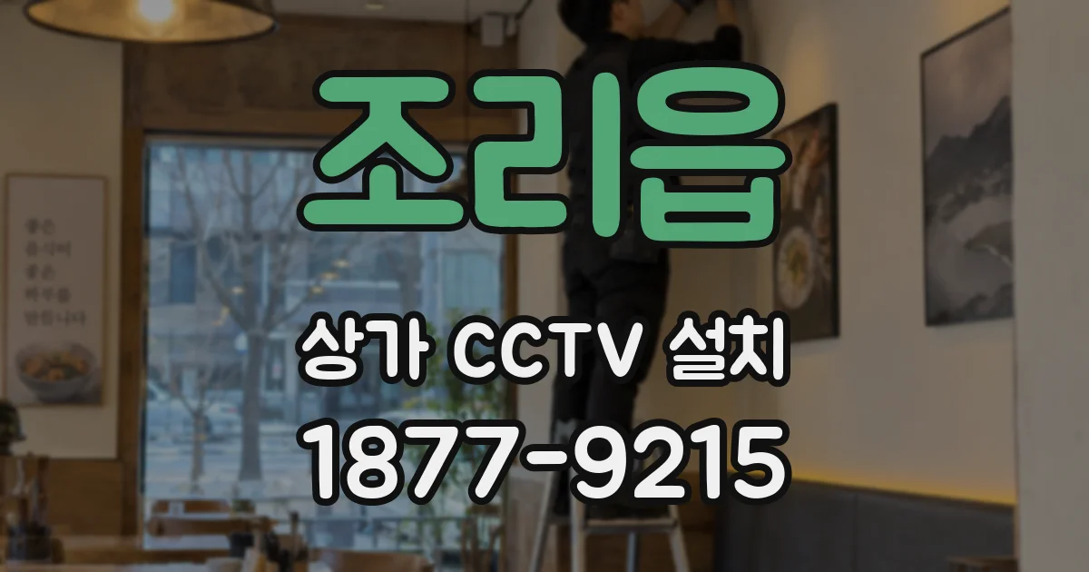 조리읍 상가 CCTV 설치