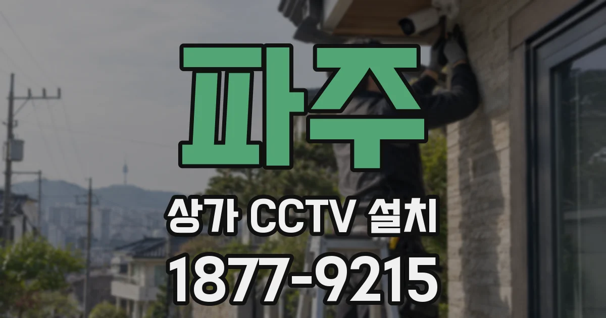 파주 상가 CCTV 설치
