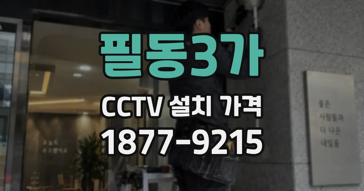 필동3가 CCTV 설치 가격
