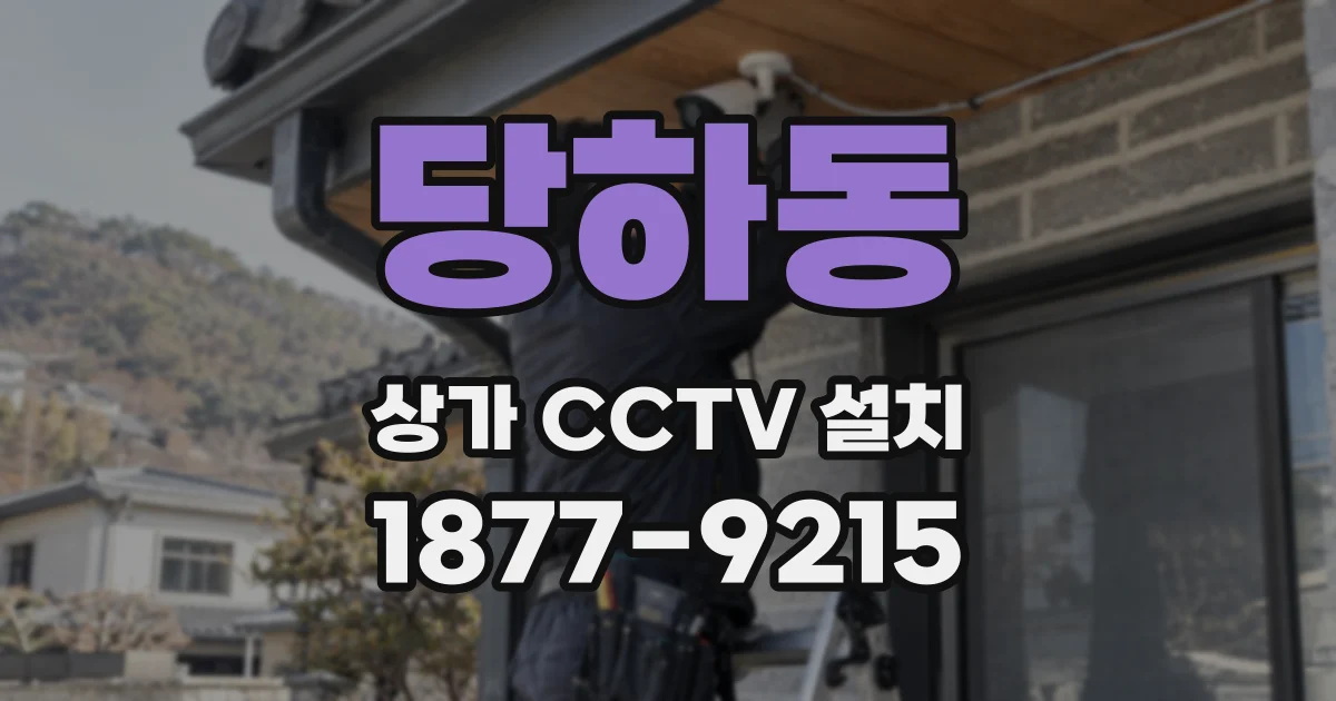 당하동 상가 CCTV 설치