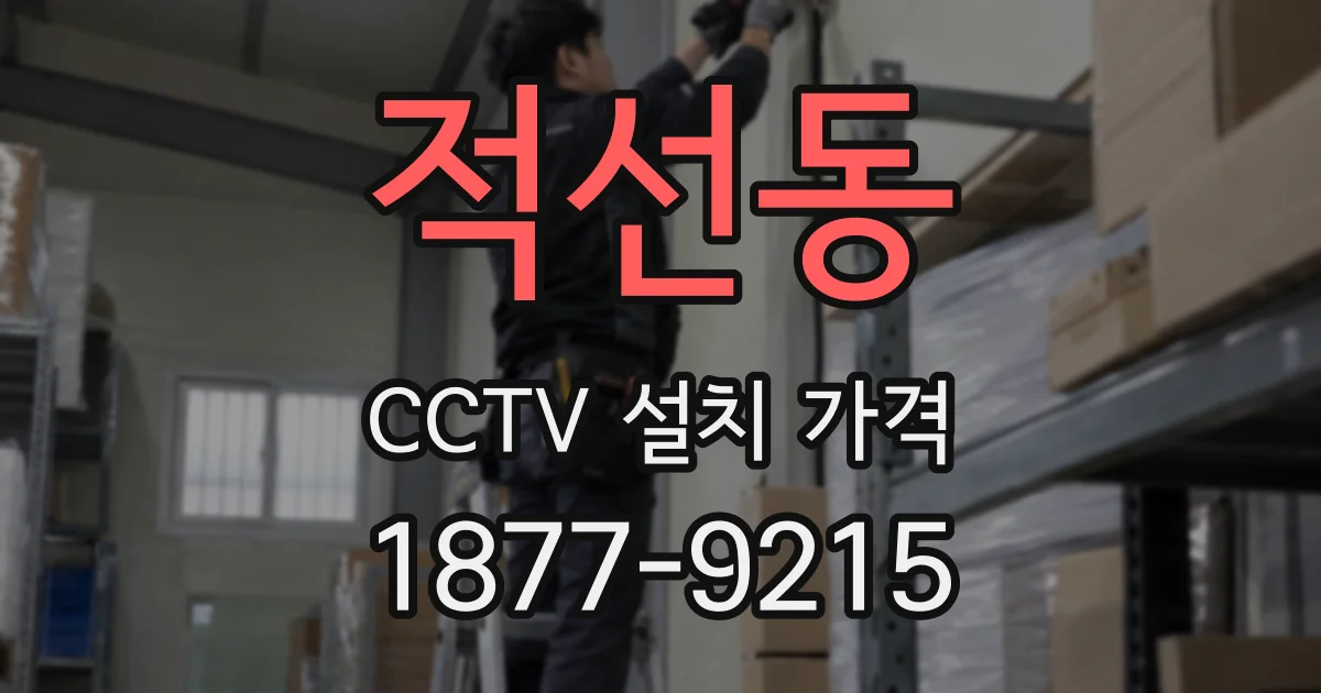 적선동 CCTV 설치 가격