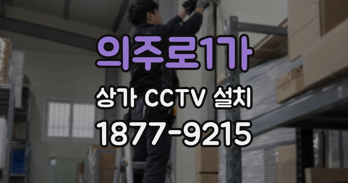 의주로1가 상가 CCTV 설치