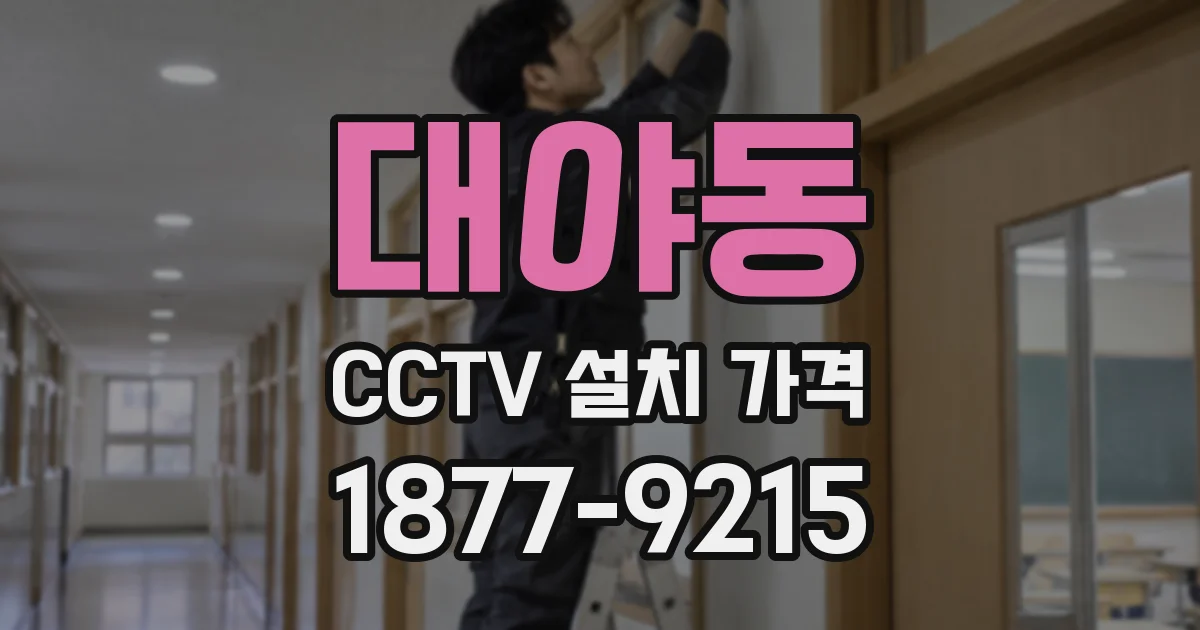 대야동 CCTV 설치 가격