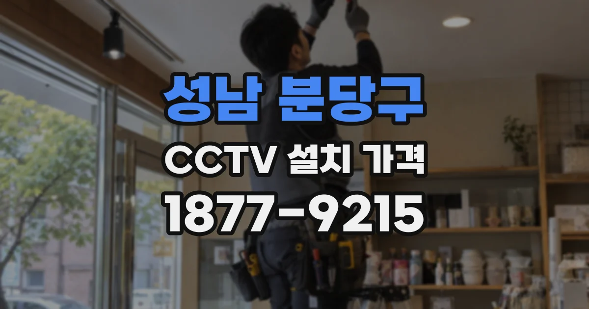 성남 분당구 CCTV 설치 가격