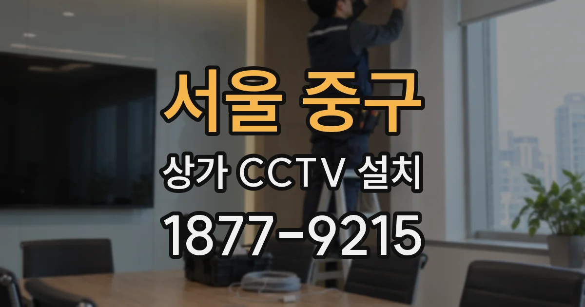 서울 중구 상가 CCTV 설치