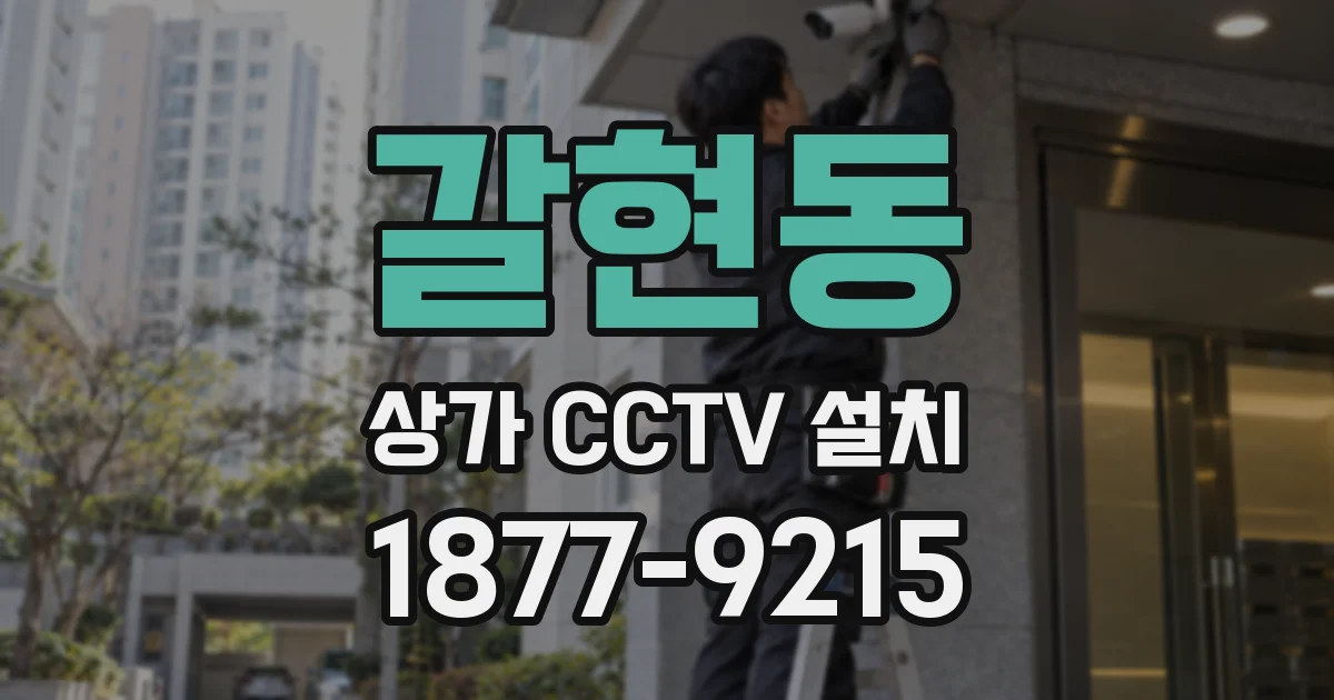 갈현동 상가 CCTV 설치