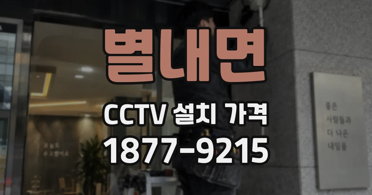별내면 CCTV 설치 가격