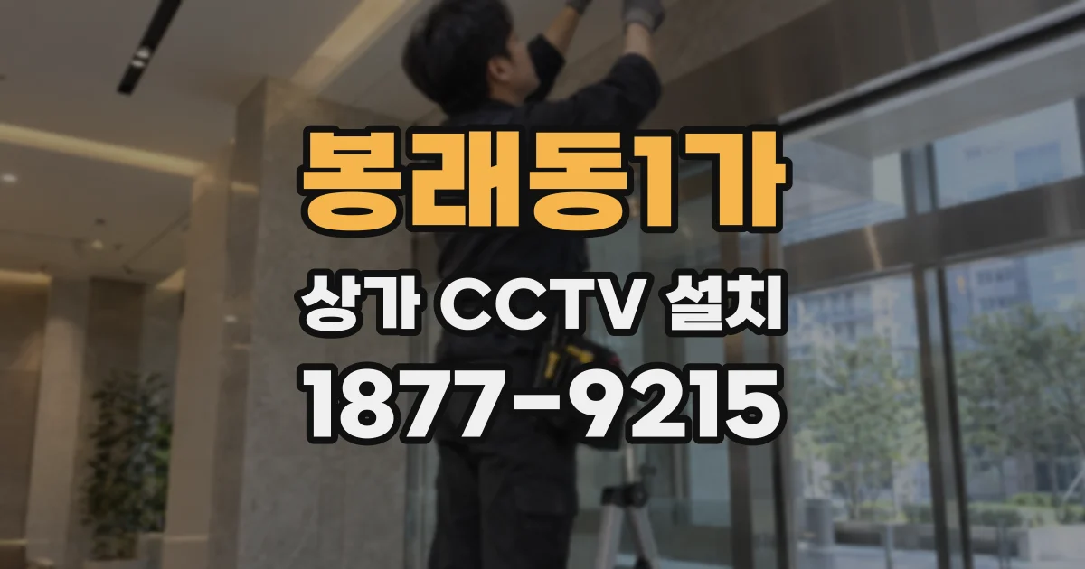 봉래동1가 상가 CCTV 설치