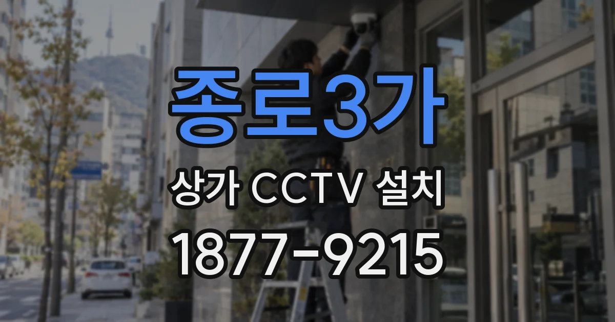 종로3가 상가 CCTV 설치