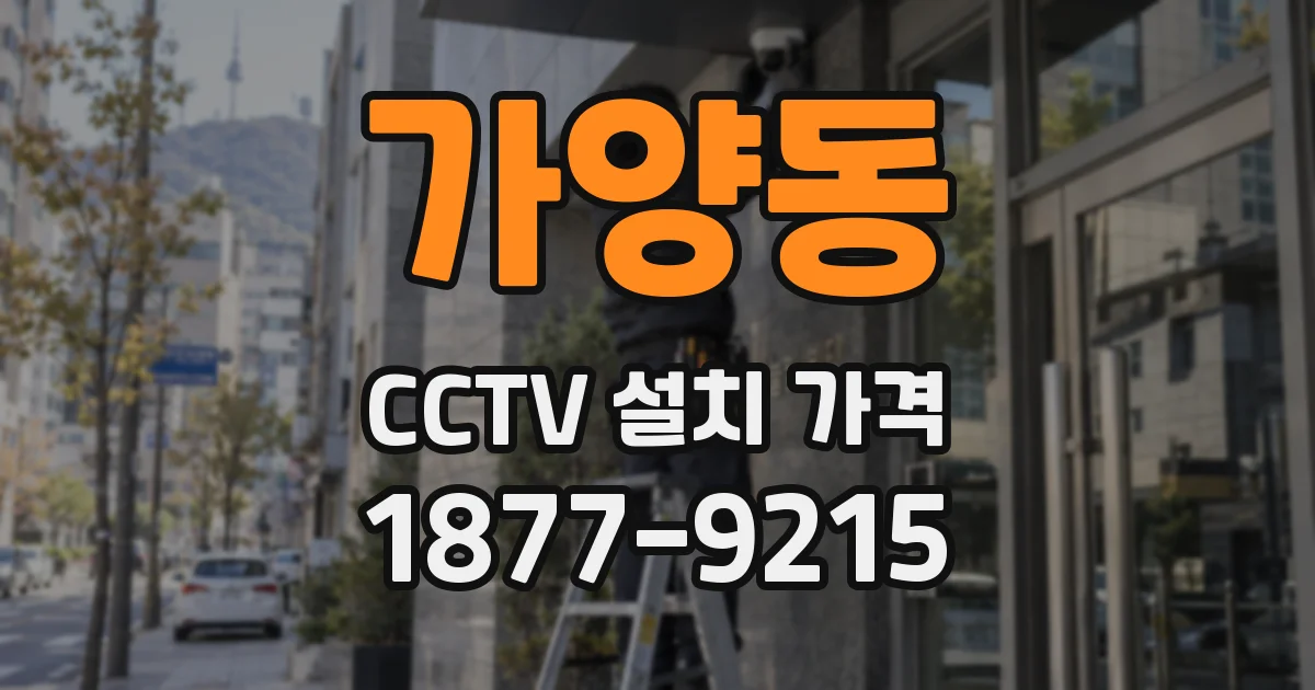 가양동 CCTV 설치 가격
