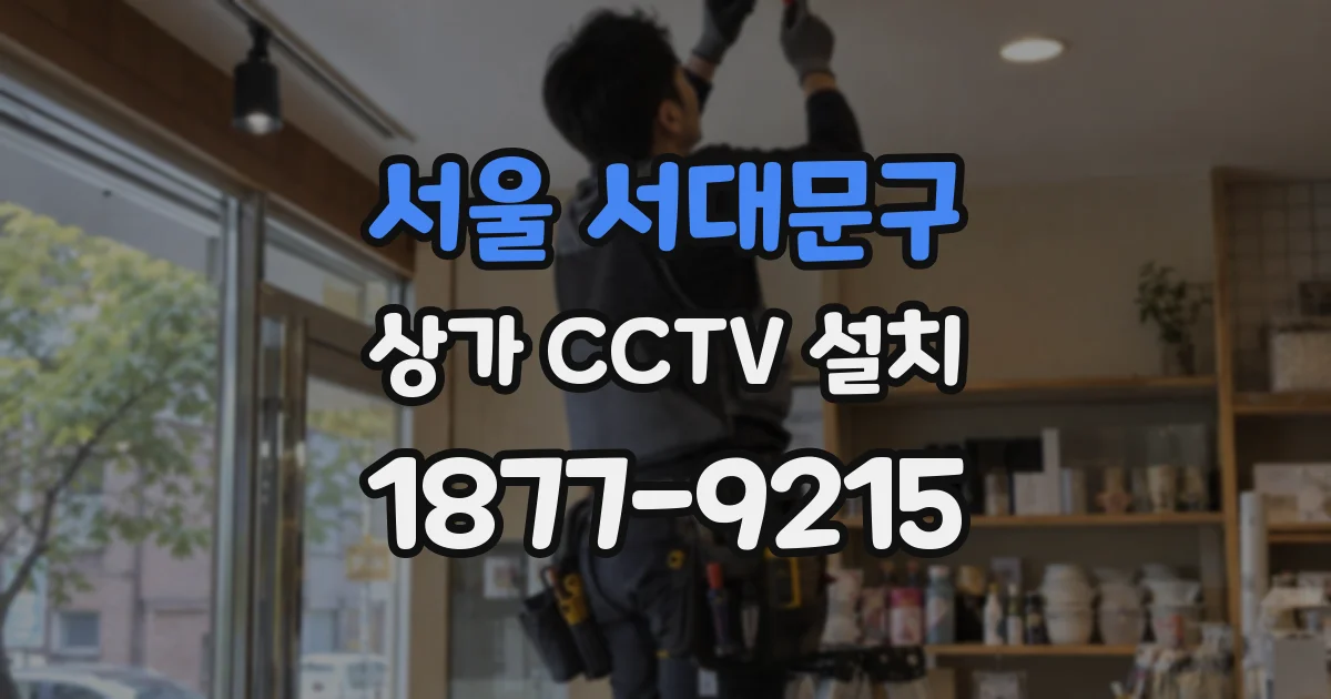 서울 서대문구 상가 CCTV 설치