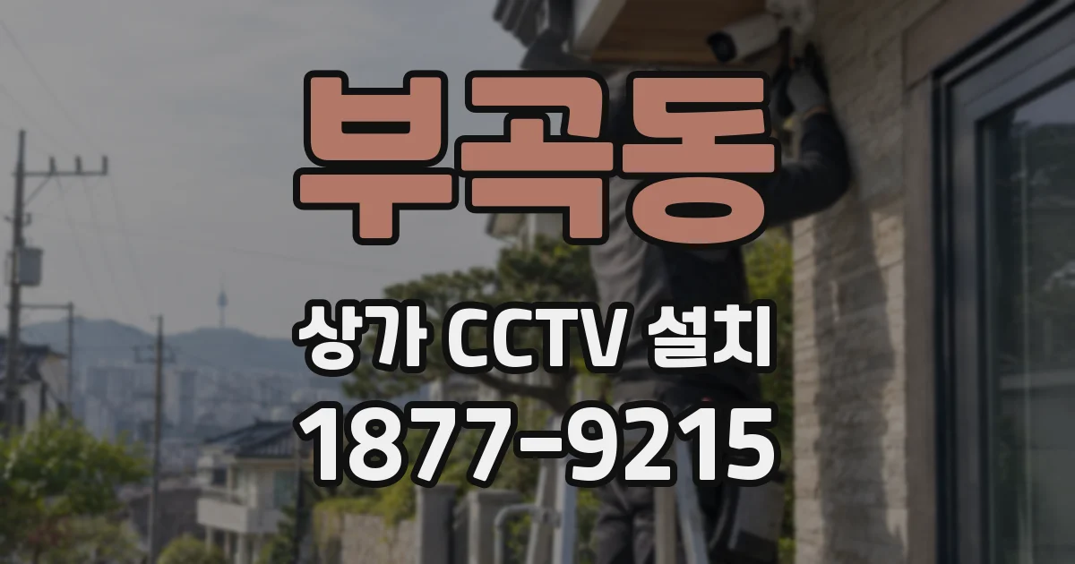 부곡동 상가 CCTV 설치
