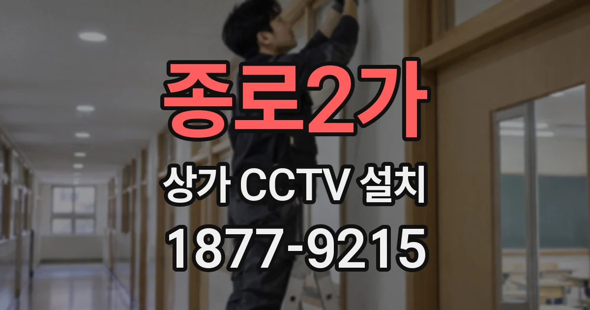 종로2가 상가 CCTV 설치