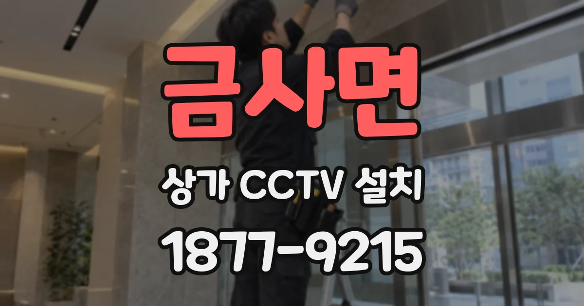 금사면 상가 CCTV 설치
