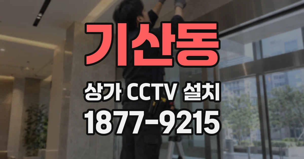 기산동 상가 CCTV 설치
