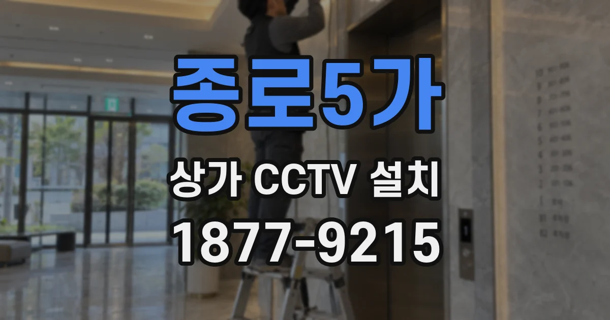 종로5가 상가 CCTV 설치