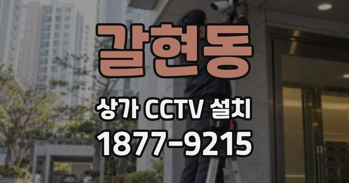 갈현동 상가 CCTV 설치