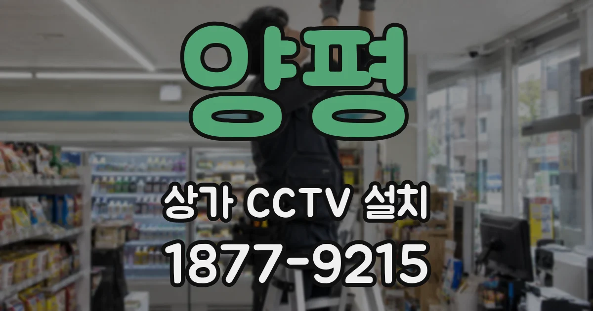 양평 상가 CCTV 설치