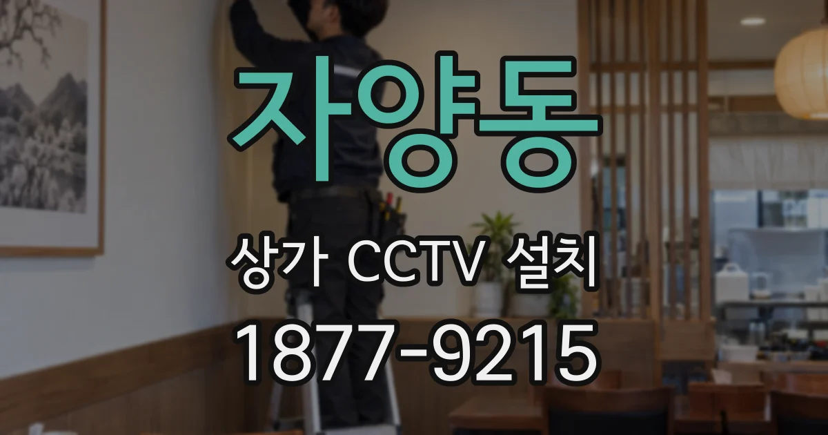 자양동 상가 CCTV 설치