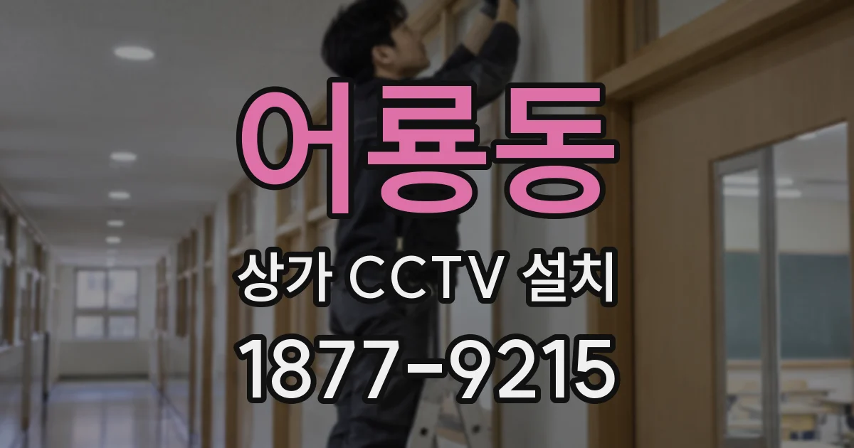 어룡동 상가 CCTV 설치
