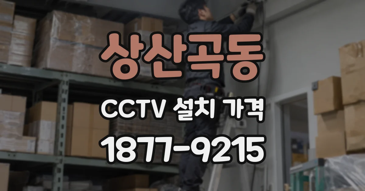 상산곡동 CCTV 설치 가격