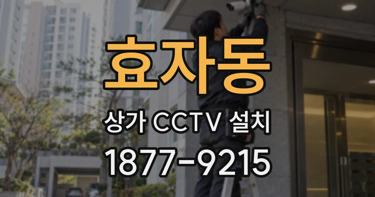 효자동 상가 CCTV 설치