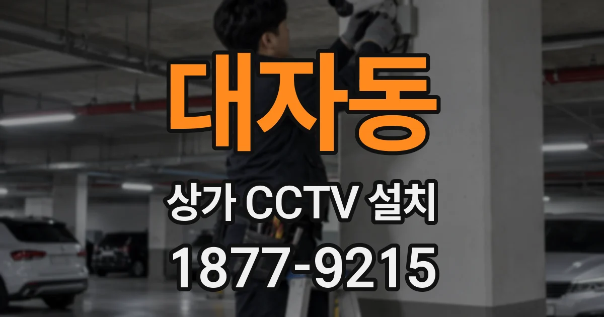 대자동 상가 CCTV 설치