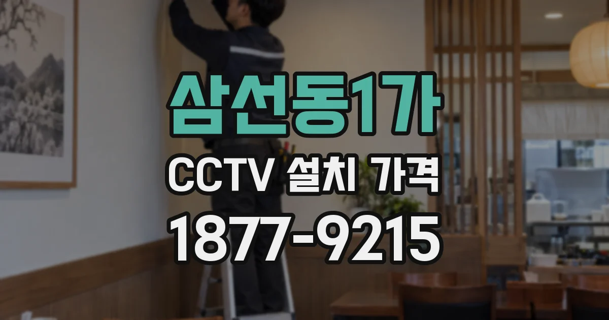 삼선동1가 CCTV 설치 가격