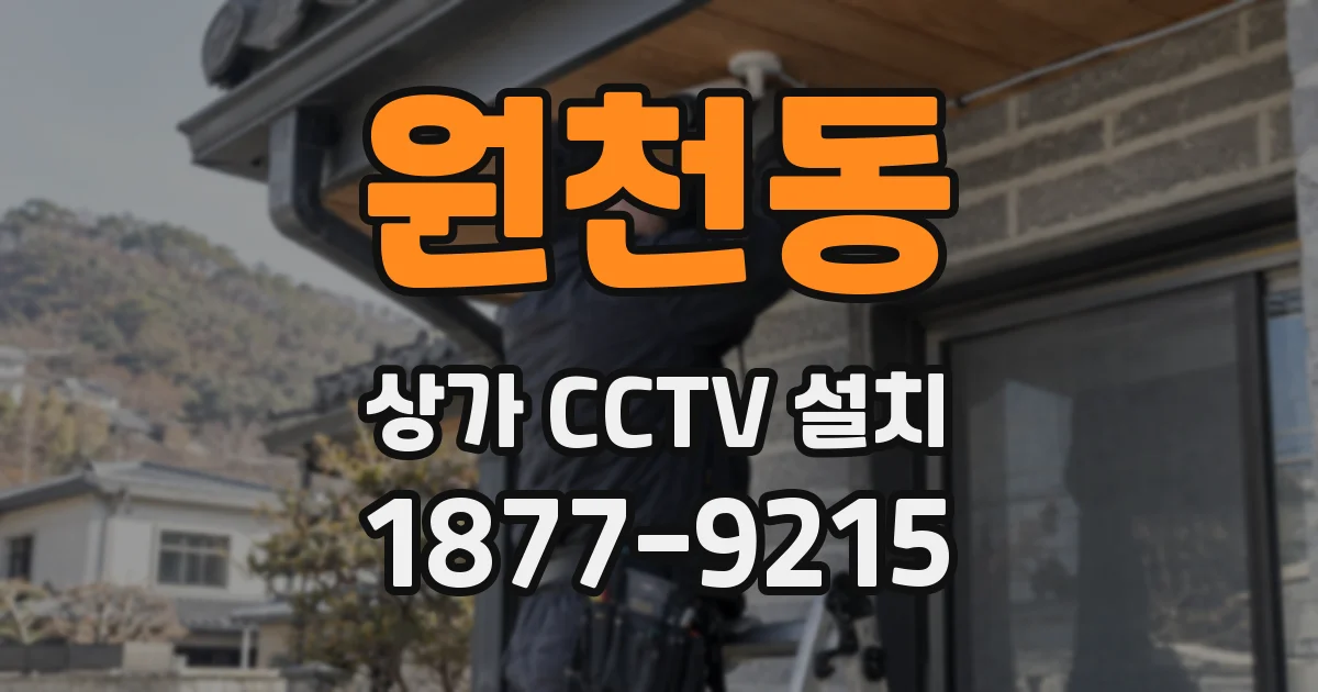 원천동 상가 CCTV 설치