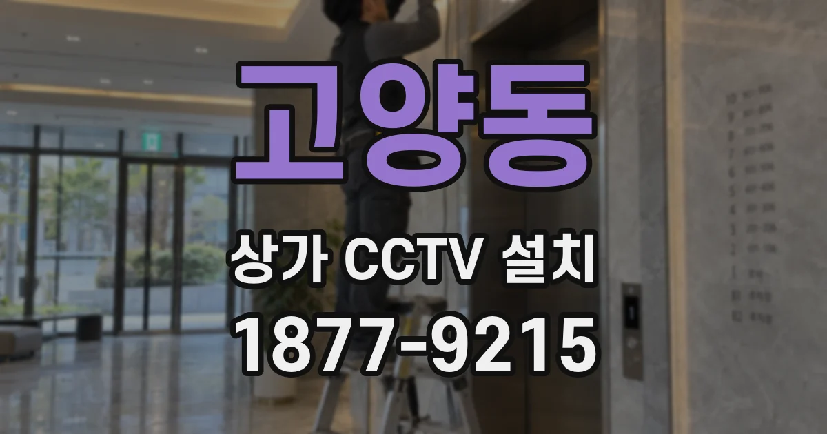 고양동 상가 CCTV 설치