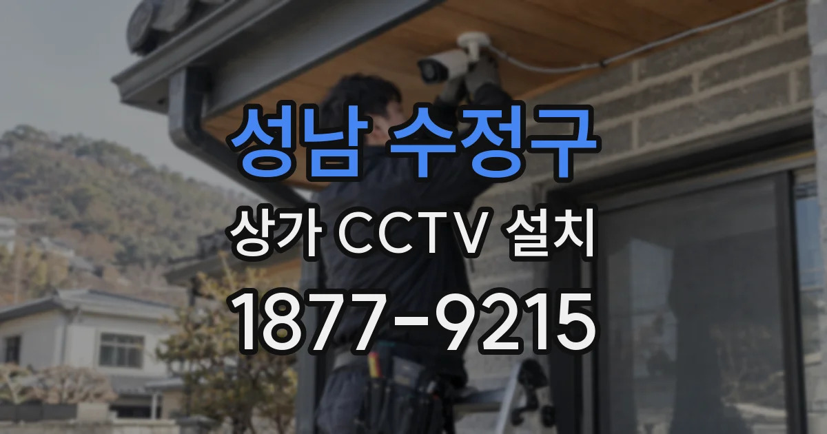 성남 수정구 상가 CCTV 설치